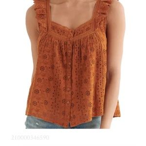 Lucky Brand embroidered eyelet tank.